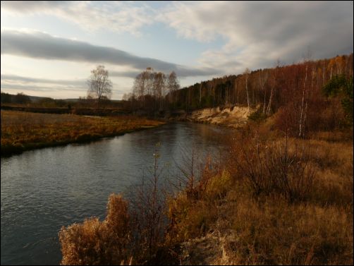 Река Инза, осень